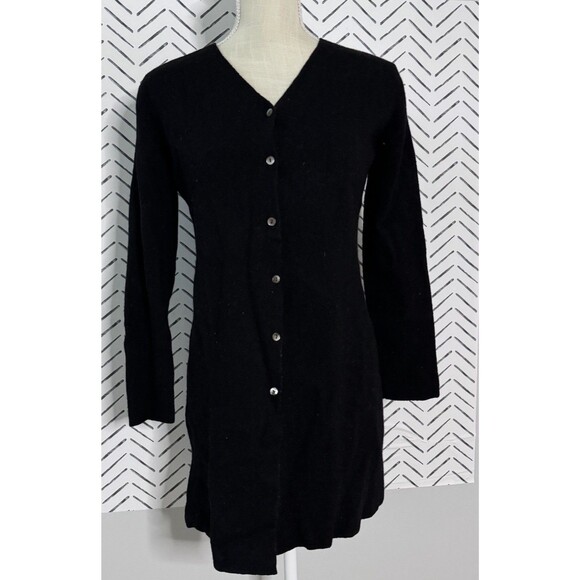 Eddie Bauer Women's Large Italian Merino Wool Long Cardigan Sweater 90s Vintage - Picture 1 of 7